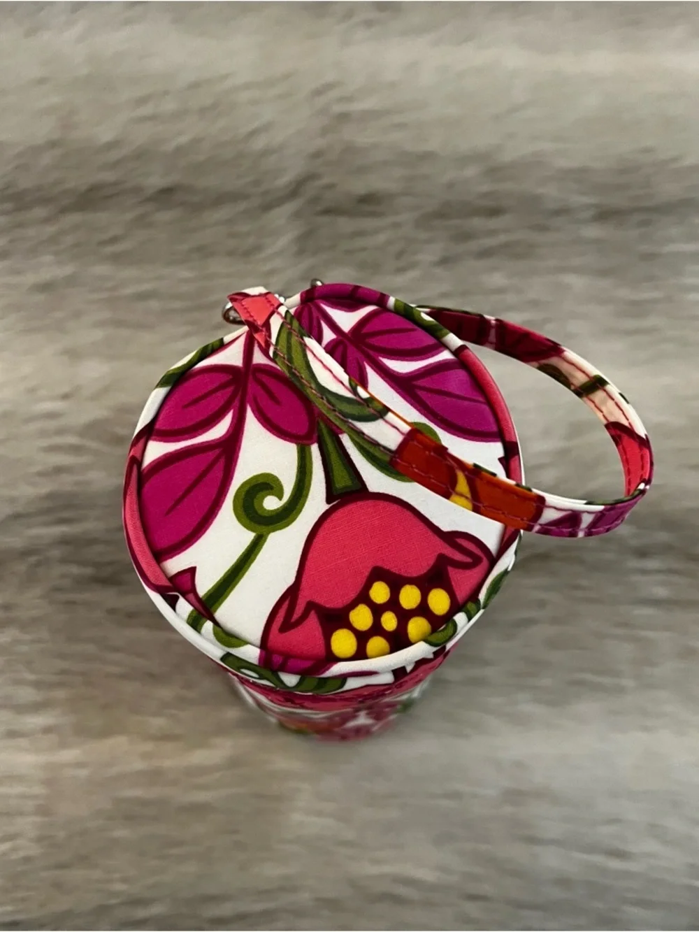 VERA BRADLEY Lillie Bell 2013 Baby Bottle Carrier Pink Orange Floral Insulated